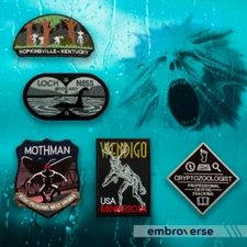 Paranormal Cryptozoologist 5 Patches SET - Embroidered Cryptid Tracking, Iron On