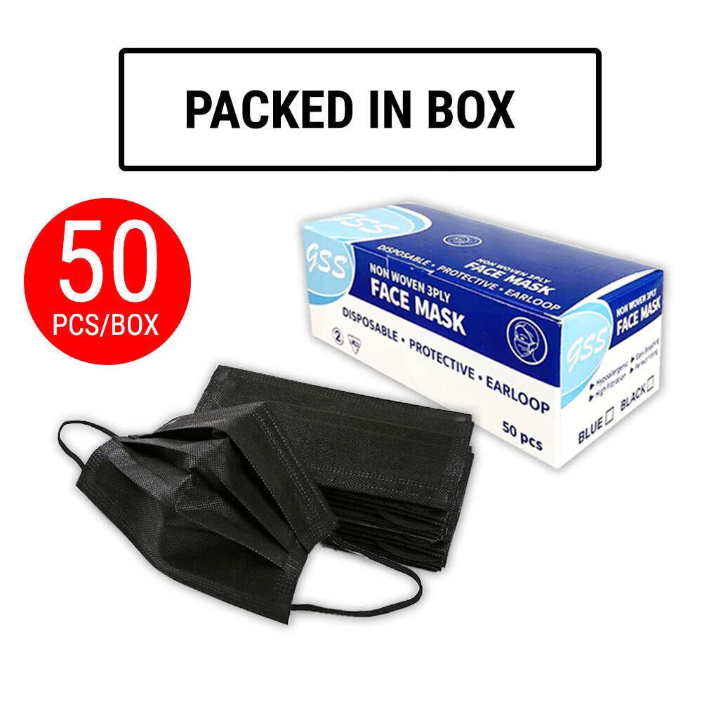 2000PCS Face Mask Black 3 Layer Protective Mouth Masks Filter Respirator General — image 4