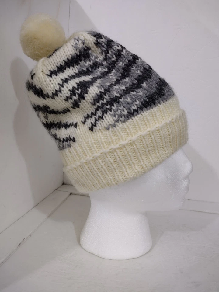 KATE SPADE New York Off White Gris Gorro Gorra Acrílico Mezcla Mohair Talla Única Foto 2 de 4