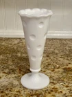 Vintage Milk Glass Vase 1961 Note Attached