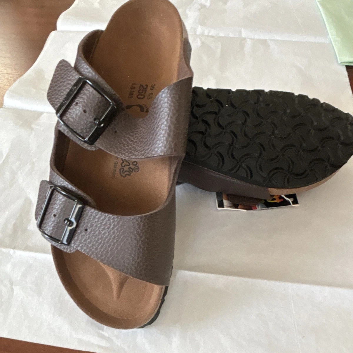 Birki\'s Milano Sandals Cream Men 8 EU 41 Backstrap Cork Footbed Comfort Birkenstock Milano Big Buckle Narrow Backstrap Sandal (Women  main image 3