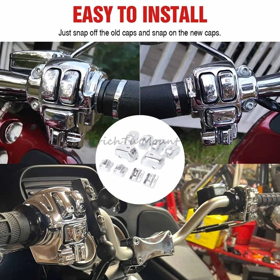 Switch Housings Caps kit Fit for Harley touring FLHTK FLHTCU FLTR FLHRC 96-2013 - Image 4 of 4