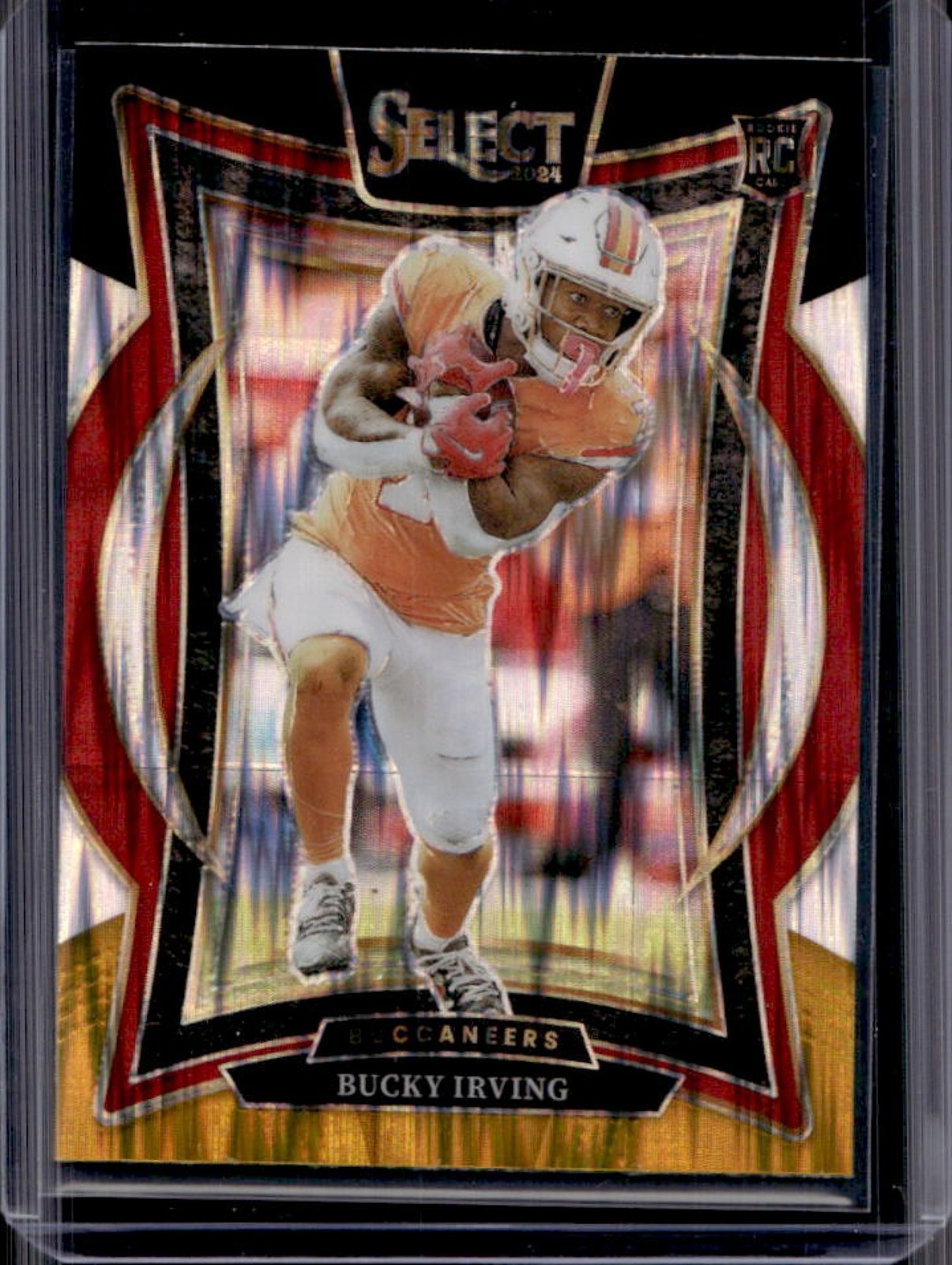 2024 Panini Select Bucky Irving Concourse RC Black and Gold Prizm Shock #4