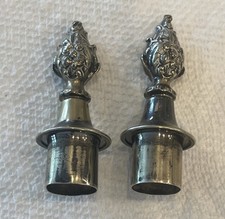 Antique Candle Toppers Set of 2 Silver In Color 3” Tall