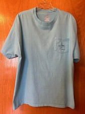 Guy Harvey Original By Aftco Pocketed Light Blue Marlin Fish Patriotic TShirt XL