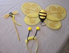 Kids Bumblebee Costume Set Wings Headband Wand 3 Piece