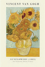Large size Van Gogh Sunflowers Print A4 to A0, Van Gogh  Exhibition Print