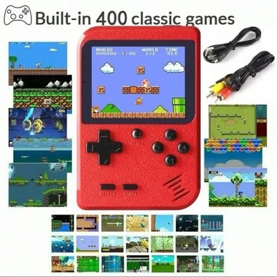 Red Retro Handheld Game Console 400 Classic Games Rechargeable TV Connectable