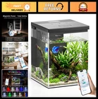 Smart Fish Tank 2.4 Gallon Glass Aquarium with App Control, Betta Nano Tank, Qui