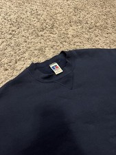 Vintage 1990s Russell Athletic Sweatshirt Men's XL Blank Navy Blue Made in USA