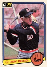 1983 Donruss #533b Sparky Anderson Manager record printed black on yellow