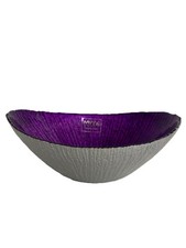 HANDMADE BOWL PURPLE WITH SILVER BACK by Monna Glass (68x2) CLEARANCE