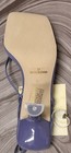 Jeffrey Campbell periwinkle asymmetrical square toe strappy heels, 6.5/37M — photo 6