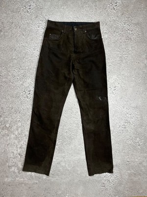Stockerpoint Distressed Brown Genuine Leather Pants Size 31 Vintage Style