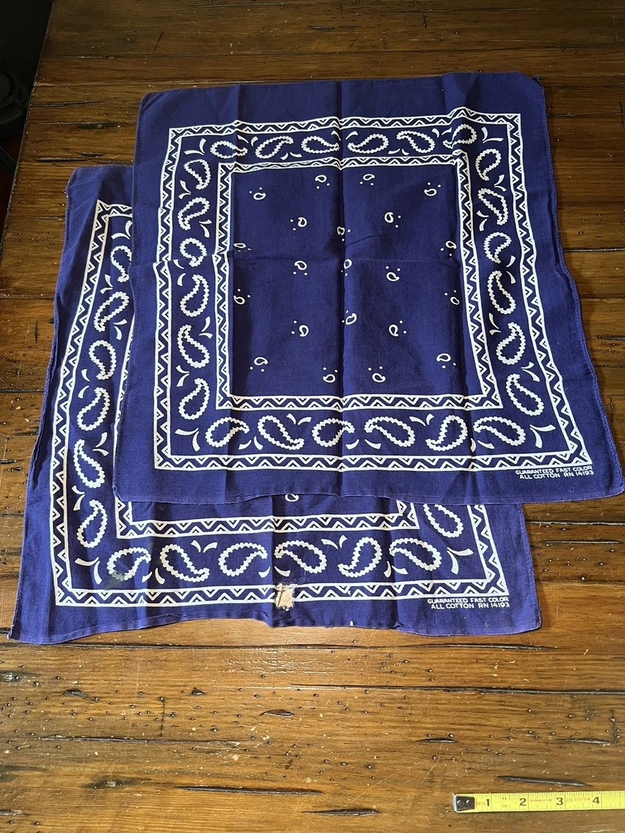 25+ Western/Bandana Blue Original Vintage Plain & Solid
