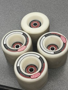 HawgS WHITE 63mm Diameter 78A Durometer Hawgs Longboard Wheels Set of 4 VGC