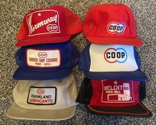 Vintage lot of 6 COOP Snapback Trucker Hat Caps patch K Brand USA seed feed
