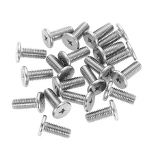 M8-1.25 x 20mm 20Pcs Metal Flat Round Head Screws Phillips Drive Machine Bolt