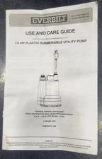 USED  Everbilt 1/6 HP Plastic Submersible Utility Pump