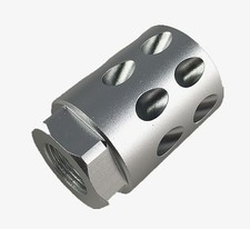 1/2x28 TPI Muzzle Brake Compensator Anodized Silver For 5.7x28 Threaded