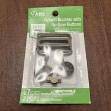 Dritz Overall Buckles w/ No Sew On Buttons 1 1/4  Straps