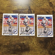  1990-91 Upper Deck St. Louis blues  - 3 Adam Oates signed cards 