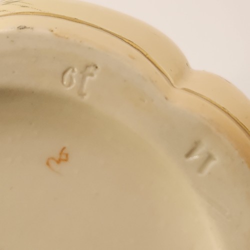 Ancien pot à biscuits craquelins melon ivoire Royal Worcester Blush 1893 Angleterre 6,5" - Photo 19/24