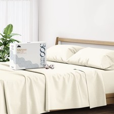 Mayfair Linen 100 Egyptian Cotton Split King Sheets Sets King, Ivory