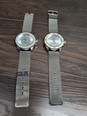 2 Techno Pave Mens 50MM Iced Out Silver Metal Watchs No. 7349 -  no movement