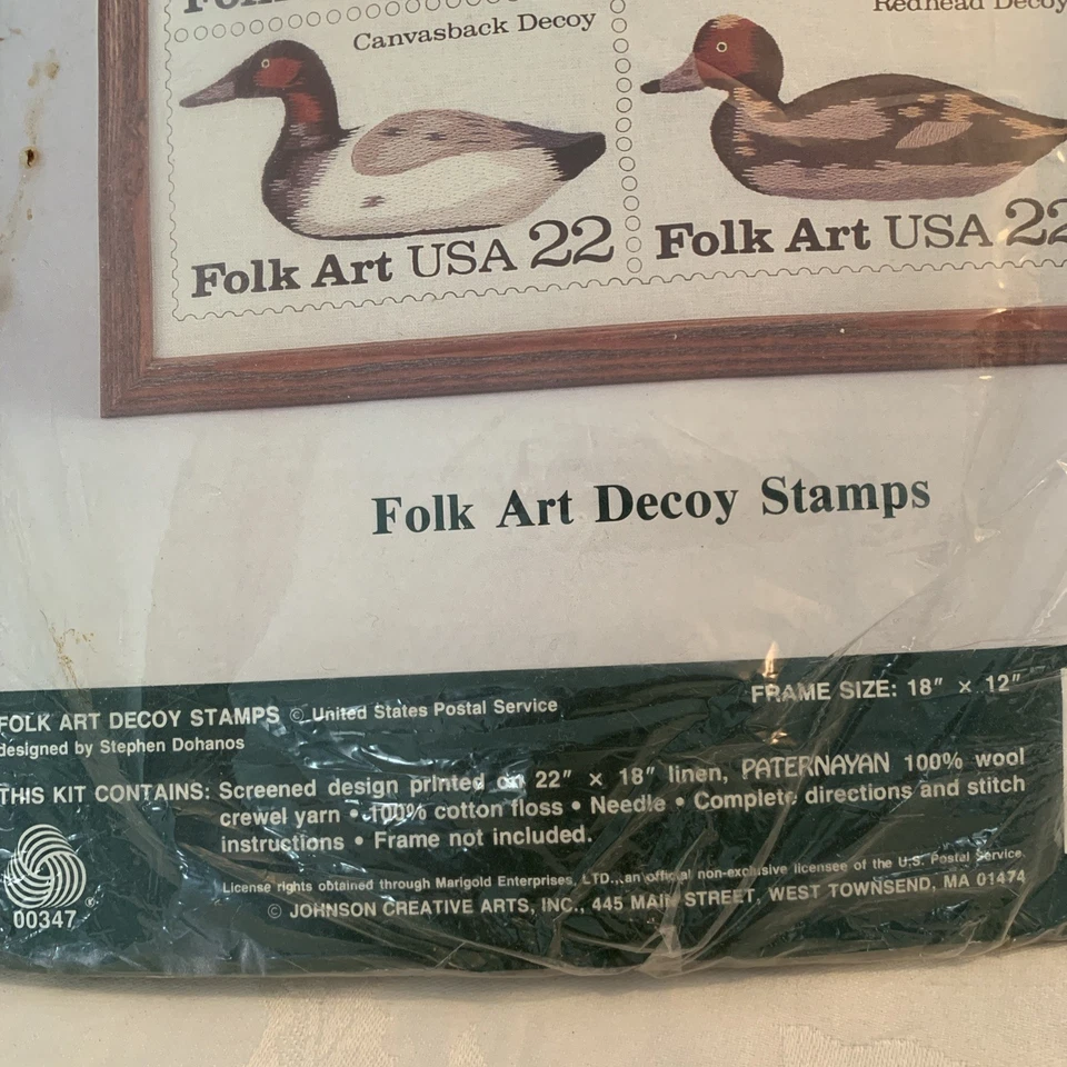 Kit de bordado de estampillas señuelo arte popular crewel de Elsa Williams nuevo paquete abierto Foto 3 de 4