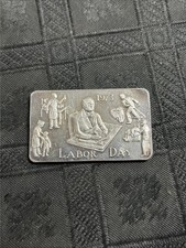 1973 LABOR DAY LAW SIGNED BY GROVER CLEVELAND 1 OZ .999 FINE SILVER ART BAR 102.63 per troy oz