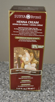 Light Brown SURYA Brasil Henna Hair Color Dye Cream Semi-Permanent 2.37 oz