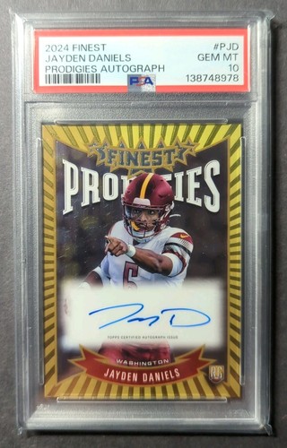 2024 Topps Finest Jayden Daniels RC Prodigies On Card Auto #P-JD PSA 10 Gem Mint