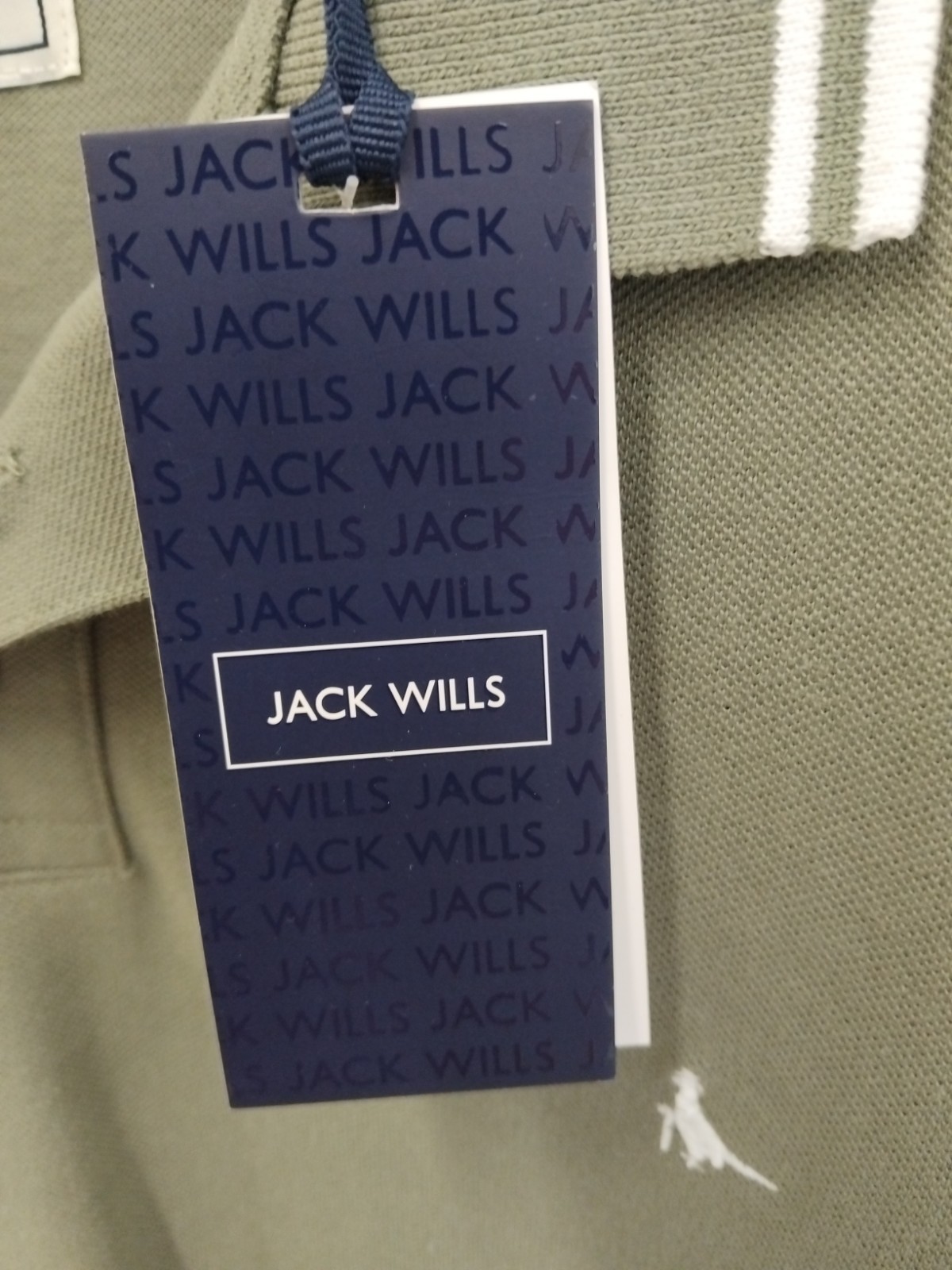 BNWT Jack Wills Olive Edgeware White Twin-Tipped Polo Shirt Size 2XL RRP £34.99 image 3