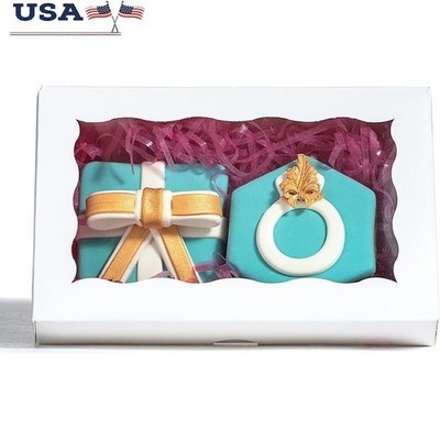 Bakery Cookie Box Thick Paperboard Auto Popup Window Holds 5KG Pastry Storage US