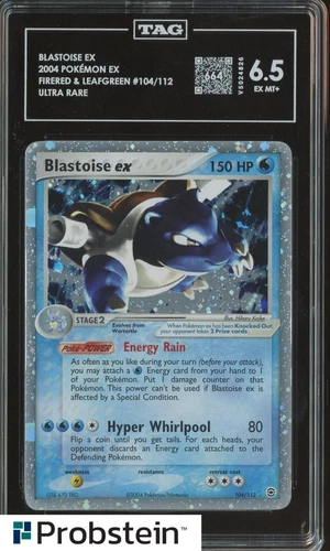 2004 Pokemon EX Fire Red & Leaf Green Ultra Rare #104 Blastoise EX TAG 6.5