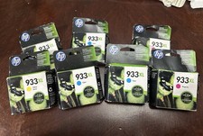 LOT OF 6 HP 933 XL Cyan, Magenta and Yellow INK