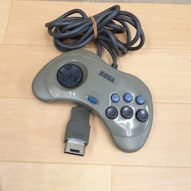 Sega Saturn Console with HORI Fighting Stick 2 controllers & 4 games Japan Gray