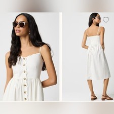 J.Crew Factory Scallop trim button front midi dress Size 4 NWT cottagecore