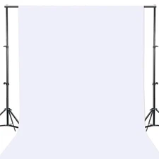 7x10Ft White Photography Backdrop Foldable Screen for Photoshoot Zoom Meeting