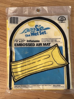 Vintage 1983 The WET SET Embossed Air Mat Zee Toys 72x27 Pool Float Style #59700