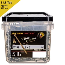 Midwest Fastener # 8 X 3" Saber Trim Screws 5 Pound (Star Drive Finish)