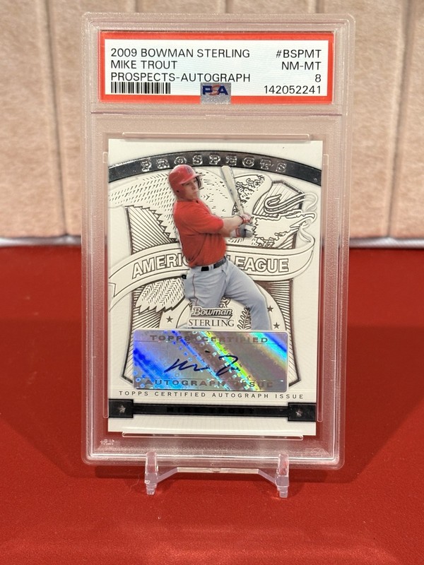 2009 BOWMAN STERLING PROSPECTS AUTO #BSPMT MIKE TROUT PSA 8 AUTOGRAPH Angels