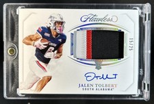 2022 Panini Flawless Collegiate Jalen Tolbert RC Patch Rookie Auto #/25