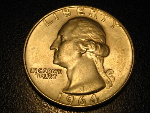 1964-D 90% Silver Washington Head Quarter BU  Smoky Toning ^^^^^