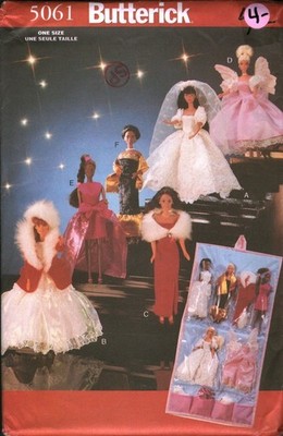5061 Butterick Sewing Pattern Fashion Doll UNCUT Wardrobe Dress Runway Gown FF