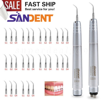 SANDENT Dental Ultrasonic Air Perio Scaler Handpiece 2 &4-Holes Original tips MD