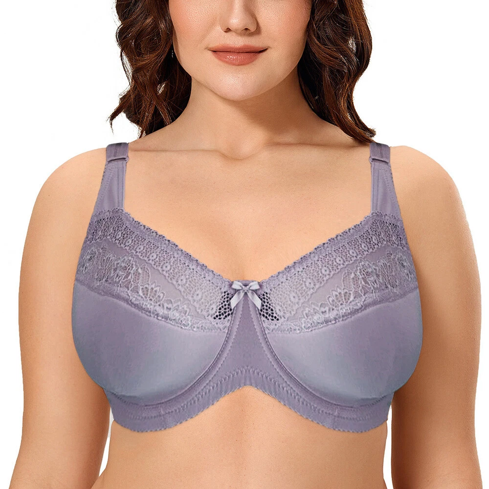 Women's Plus Size Sexy Sheer Lace Lingerie Underwire Full Coverage