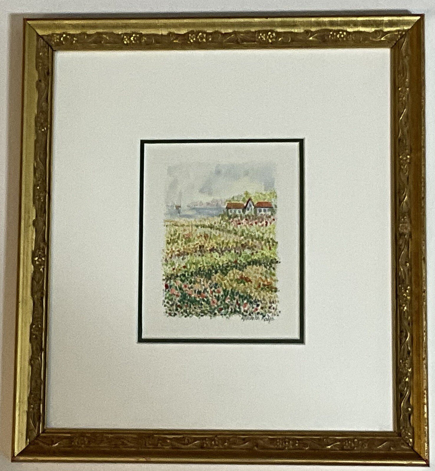 Kenneth Kaye Original 11x10 Watercolor Framed Hand-Signed Artwork