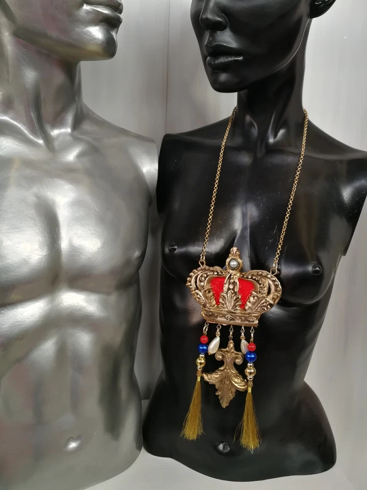 schmuck anhänger amulett halskette anhänger königskrone königskönigin perlen luxus - Bild 4 von 4